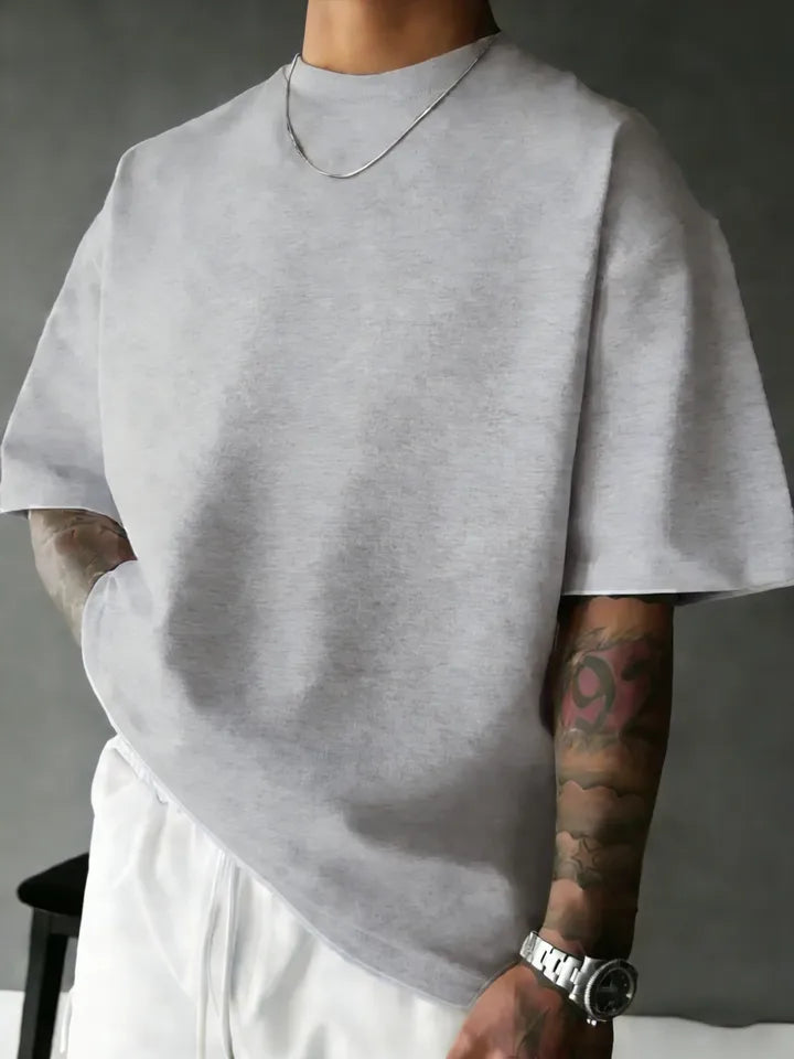 Summer Beach Cotton Short Sleeve For Man's Casual Loose Short Tops Breathable Comfy Basics T Shirts Sport Street Soft Streetwear