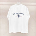 Simple Style Men's Cotton T-shirt Polo Letter Graphic Printing Casual Round Neck Men's Short-sleeved Top Free Shipping