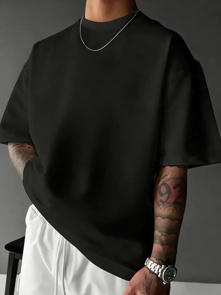 Summer Beach Cotton Short Sleeve For Man's Casual Loose Short Tops Breathable Comfy Basics T Shirts Sport Street Soft Streetwear